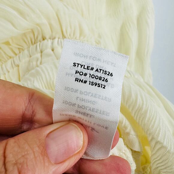 Lulus Wonderous Dreamer Cream Ruffled Balloon Sleeve Top Textured Size M Medium - Picture 6 of 8